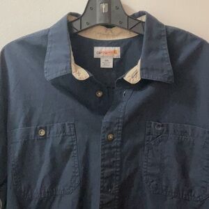 Carhartt Men's Navy Casual Button Down Shirt